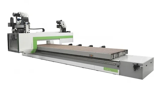 Five-axis CNC router with a 5 by 20 foot machining table, supplied by Cedar Hedge Millworks
