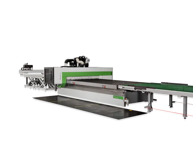 Biesse CNC routing equipment shown on a dark background