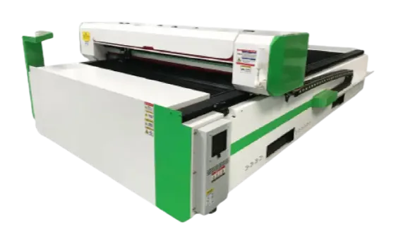 Large-format laser cutting system shown on a dark background